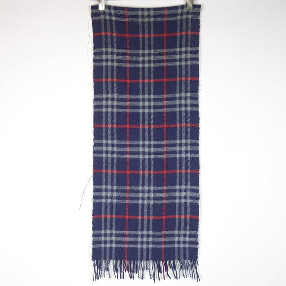 Vtg Burberrys Nova Check Cashmere Scarf Made In England, Sz 54 in x 11.25 in - Picture 4 of 11